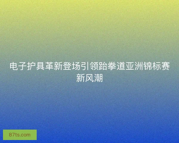 电子护具革新登场引领跆拳道亚洲锦标赛新风潮
