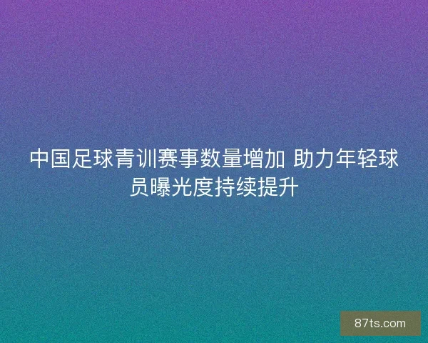 中国足球青训赛事数量增加 助力年轻球员曝光度持续提升